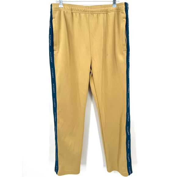 STUSSY Poly Track Pants Tan with Blue Logo Stripe Joggers Size L Large - Picture 2 of 8